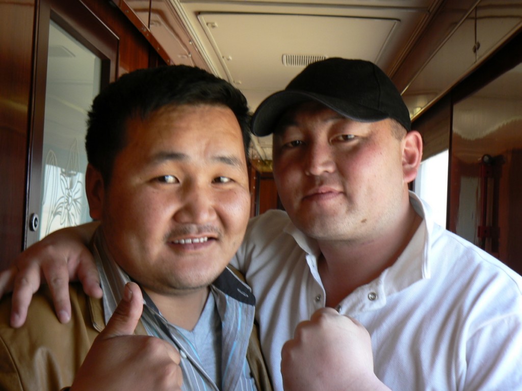 Trans-Siberian Train - Two hard drinking Mongolians 