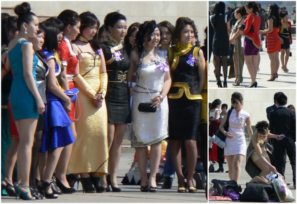  Ulaanbaatar Mongolian  women on Sukhbaatar Square